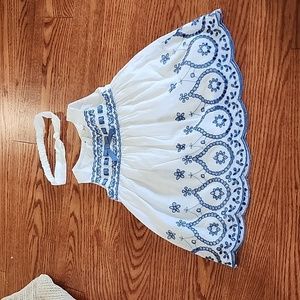 12 month dress Savanah baby with headband. Missing 1 button in back.